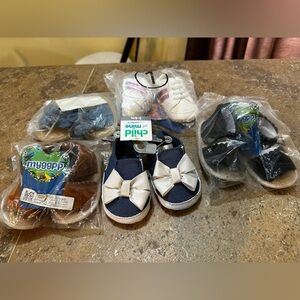 Bundle Of 5 New Pairs Of Shoes And Sandals For Baby Girl Size 3/6 Months